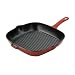 Chasseur Cast Iron 26cm Square Grill Pan Chilli Red