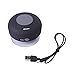 Ecandy Bluetooth Shower Speaker, Water Resistant, Hands Free Portable Speakerphone with Built-in Mic, 6 Hours of Playtime, Bluetooth 3.0, Control Buttons and Dedicated Suction Cup for Showers, Bathroom, Pool, Boat, Car, Beach, and Outdoor Use (Black)