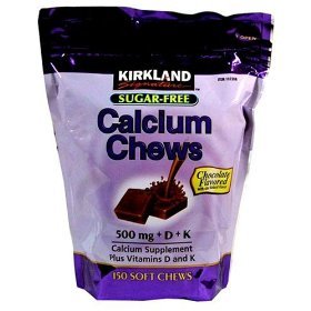 Kirkland Signature Calcium Chews 500 mg with Vitamin D and Vitamin K Sugar Free Chocolate... by Kirkland Signature