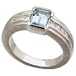 Platinum Emerald Cut Designer Aquamarine Diamond Ring
