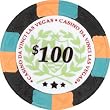Authentic All Clay Casino Da Vinci Poker Chips, Black w/$100 Denomination, Comparable to Paulson.