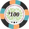 Authentic All Clay Casino Da Vinci Poker Chips, Black w/$100 Denomination, Comparable to Paulson.