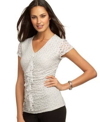 Alfani Petite Lacy Satin-Belt Blouse & Camisole