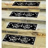 Stair Treads-Set of 4-Black-Adds Safety To Stairs (Black) (29.5 x 10 each)