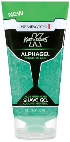 Remington King of Shaves Alphagel Sensitive Skin Aloe Enhanced Shave Gel, Cooling Menthol, 5 Oz (Pack of 6)