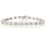 10k White Gold Oval Cut Aquamarine Bracelet, 7