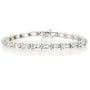 10k White Gold Oval Cut Aquamarine Bracelet, 7"