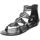 Mia Women's Azteca Strappy Gladiator Sandal,Black,6 M US
