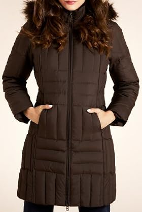 Per Una Faux Fur Detachable Hood Longline Jacket [T62-7908G-S]