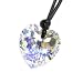 Queenberry (Free S/h) Swarovski Crystal Clear Ab Heart Pendant 18mm Black Leather 1mm Choker Necklace 14