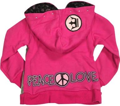 Wild Mango - Little Girls's Punk Princess Zip-up Hoody Jacket, Pink, Grey 32117-2T