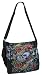 Marsellie Denim Black Denim Skull & Rose Retro Print Messenger Bag PL