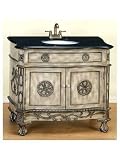 Wood Single Sink Bathroom Vanity with Built-in Recessed Sink and Faucet with Marble Top