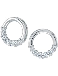 14K White Gold 1/4 ct. Diamond Circle Earrings