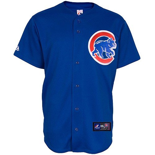 MLB Men's Chicago Cubs Royal Alternate Short Sleeve 6 Button Synthetic Replica Baseball Jersey Spring 2012  (Royal, Large)