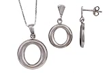 411Yt6NMG2L. SL160  The Jewelers Collection Circle Pendant w/Chain and Earring Set