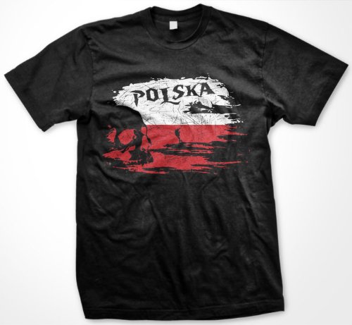 Polska Flag With Skull Polish Mens T-shirt, Poland Pride Tee Shirt