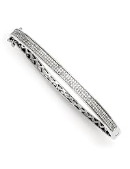 Sterling Silver Diamond Hinged Bangle Bracelet