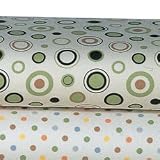 Carter s Easy-Fit Printed Cirb Fitted Sheet - Ecru with Brown/Sage Circles