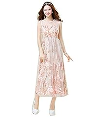 General Print Vintage Chiffon/Organza Sleeveless Maxi Dress 