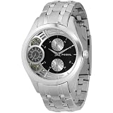 Fossil Mens Metal Multifunction Watch - Black Silver Dial - Twist by Fossil