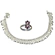 Silver Anklets Toe Ring Pair 10 inches (anklts510)