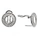 Sterling Silver Earrings with Clear CZ - Size: 17mm