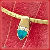  : 14K AUSTRALIAN OPAL DIAMOND SLIDE