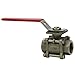 W.E. Anderson 3-Piece NPT SS Ball Valve, WE02-GHD00, 1-1/2" Hand Operated Valve