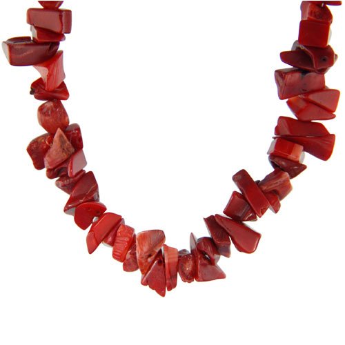 Red Coral Chip Christmas Necklaces