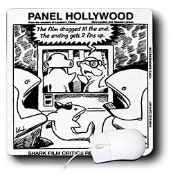 Londons Times Fish Fishing Deep Beneath Cartoons - Shark Movie Reviewers - Mouse Pads