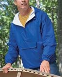 Harvard Square Mens Pullover Hooded Nylon Pouch Jacket With Kasha Lining. HS223