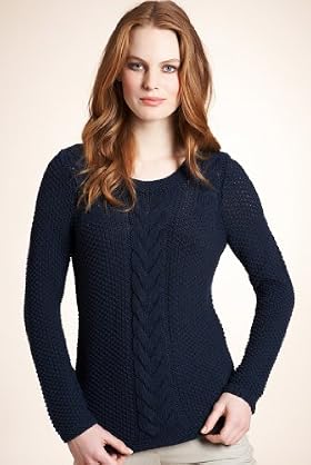 Scoop Neck Chunky Cable Knit Jumper