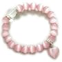 Swarovski and Pink Cats Eye Heart Good Luck Talisman Bracelet