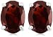 Sterling Silver 8x6mm Oval Garnet Earrings