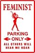 FEMINIST PARKING sign street politics limbaug