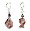 Earrings - E227 - Murano Style Glass - Twist ~ Lt. Amethyst