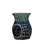Biedermann & Sons Glass Mosaic Vase-Shaped Candleholder and Oil Warmer, Mediterranean Blue