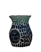 Biedermann & Sons Glass Mosaic Vase-Shaped Candleholder and Oil Warmer, Mediterranean Blue