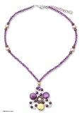 Pearl and rose quartz choker, 'Violet Thai Star' 0.2