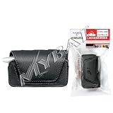Black Leather Horizontal Cover Pouch Belt Clip for Motorola VU204