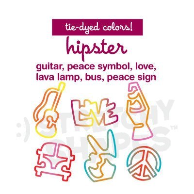 Stretchy Shapes Shaped Rubber Bands Bracelets 24Pack Hipster
