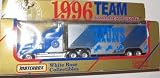 Detroit Lions NFL Diecast 1996 Matchbox Tractor Trailer Football Team Truck White Rose Collectible Car
