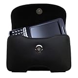 Horizontal Black Leather Case for the BenQ P50 with both a belt clip and loop option - a Gomadic design