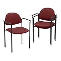 Comet Stacking Chairs - Burgundy/Black (Set of 3)