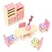 KINGSO Wooden Miniature Furniture Set Doll House Kids Toy Gift Dining Room