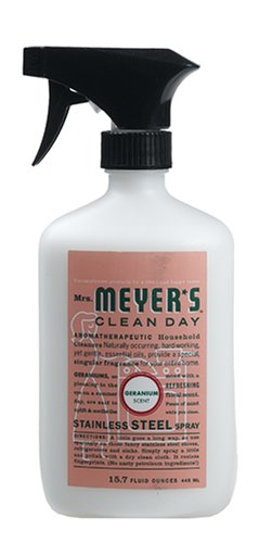 Mrs. Meyer's Clean Day Stainless Steel Spray, Geranium, 15.7 Ounce Bottles (Case of 6)
