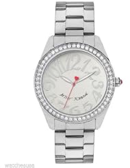 Betsey Johnson Womens BJ00190-07 Crystal Accented Stainless Steel Quartz Watch