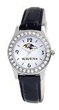 NFL Women's Baltimore Ravens Game Day Dazzler Black Leather Watch #RV20017