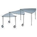 Glass and Aluminum Nesting Table